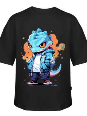 Reptile Noir: Fashion Statement Oversized Tee