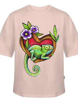 Charming Chameleon Blush: Oversized Tee