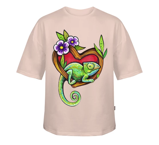 Charming Chameleon Blush: Oversized Tee