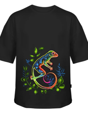 Vivid Lizard Noir: Oversized Tee