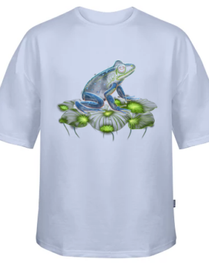 Tranquil Froggy Blue: Oversized Tee